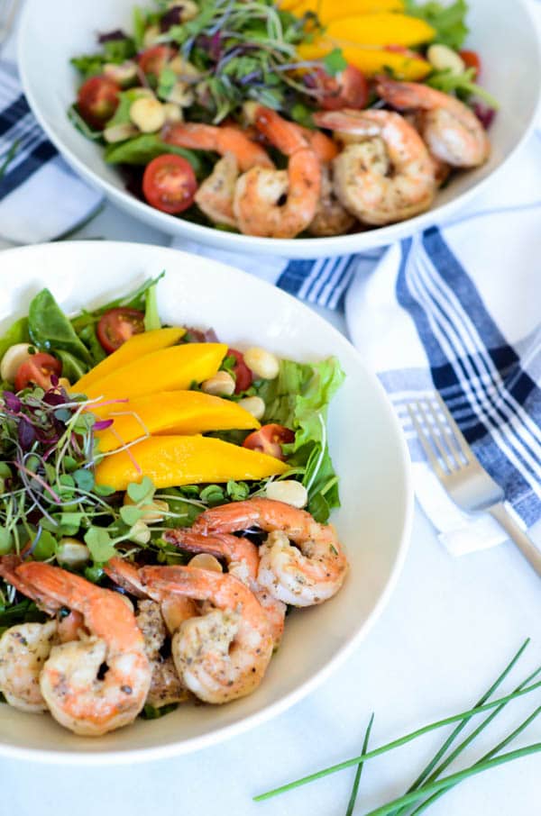 Mango Shrimp Salad with Champagne Vinaigrette | CaliGirl Cooking