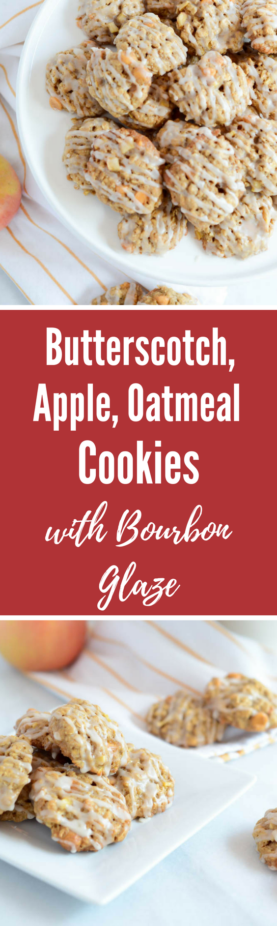 Butterscotch Apple Oatmeal Cookies with Bourbon Glaze - CaliGirl Cooking